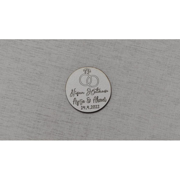 6 CM Yüzüklü Magnet Söz Nişan Nikah Düğün 25 Adet ürün görseli 1
