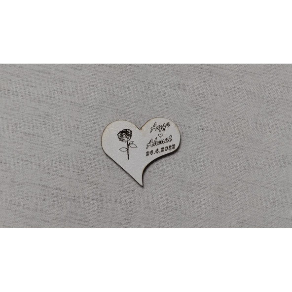 6 CM Gül ve Kalp Magnet Söz Nişan Nikah Düğün 25 Adet ürün görseli 1