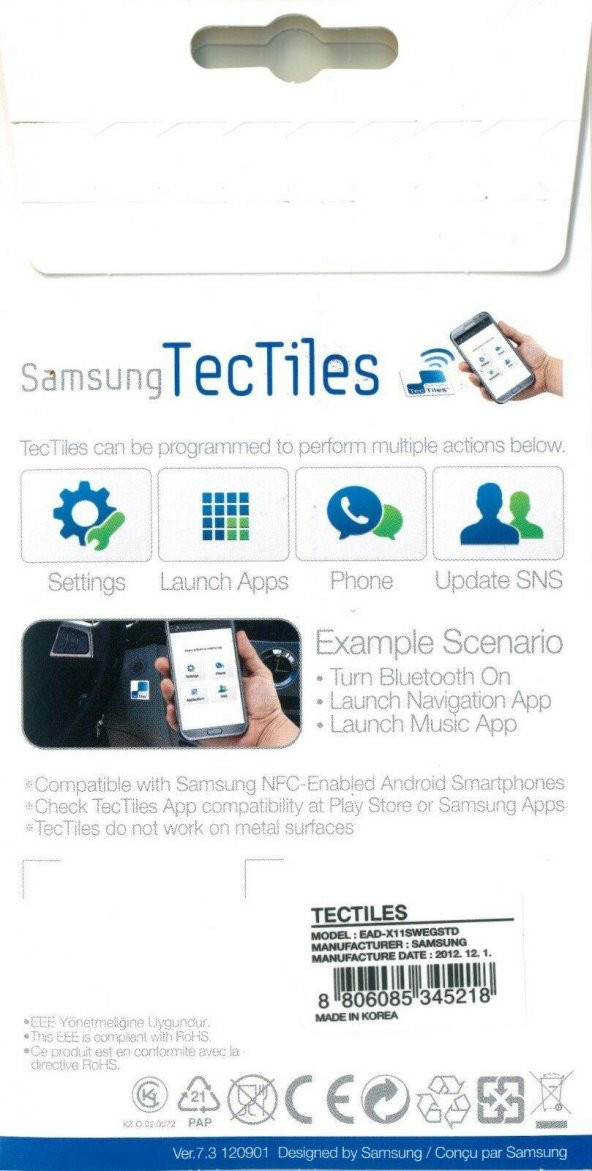 Samsung TecTiles NFC Çıkartma (5 Adet) EAD-X11SWEGSTD - Resim 8