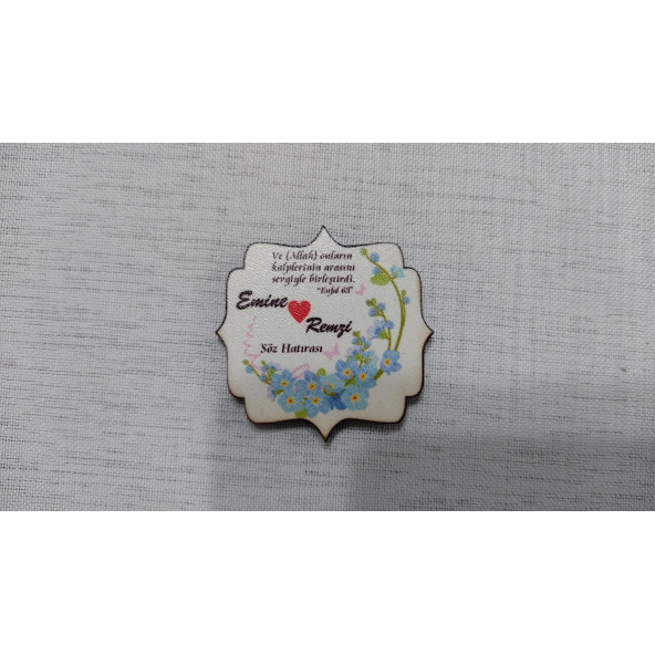 6 CM Damla Köşe Magnet Söz Nişan Nikah Düğün 25 Adet ürün görseli 1
