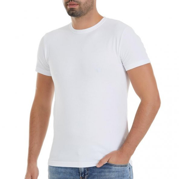 6 Adet Yıldız Erkek Likralı Kısa Kollu T-Shirt Fanila Beyaz 90 ürün görseli 1