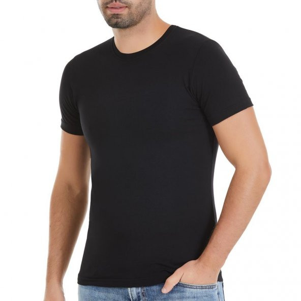 6 Adet Yıldız Erkek Likralı Kısa Kollu T-Shirt Fanila Siyah 91 ürün görseli 1