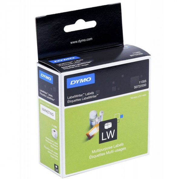 Dymo Label Writer Çok Amaçlı Etiket 500 LÜ 19x51 MM 11355 S0722550 ürün görseli 1