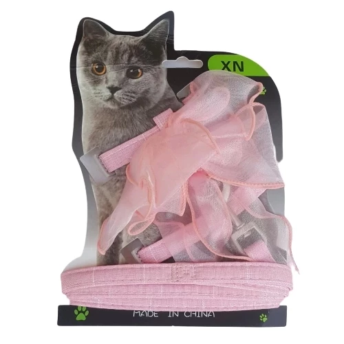Kedi Küçük Irk Köpek Göğüs Tasması Uzatmalı Kurdeleli ürün görseli 1