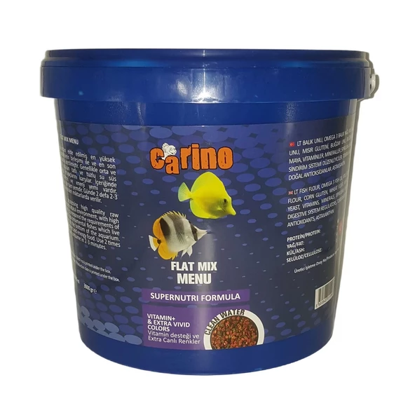 Carino Flat Mix Menu Granulat Renklendirici Balık Yemi 3 Kg Kova ürün görseli 1