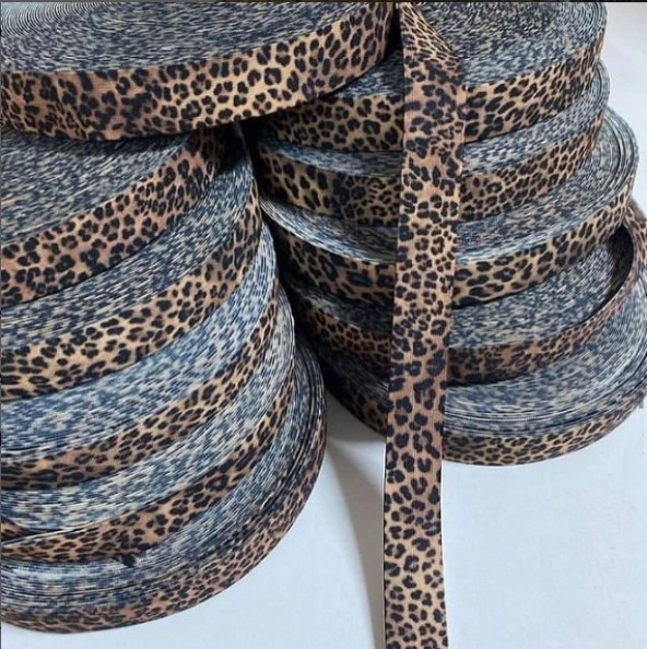 Lastik Üzeri leopar desenli  3,5Cm  3metre  Paça,kol Ve Don Lastiğidir 1 Paket 3 Metre ürün görseli 1