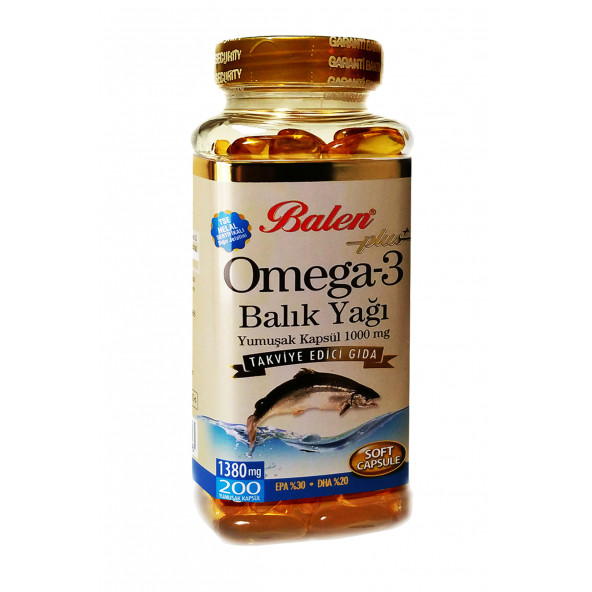 Omega 3 Balık Yağı 200 Yumuşak Kapsül 1380 Mg Helal Sertifikalı Balık Yağı Kapsül ürün görseli 1