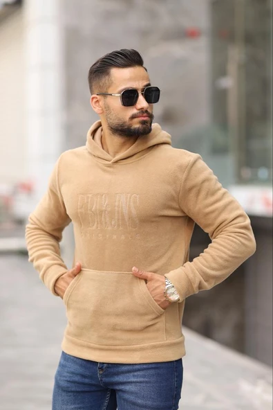 KAPŞONLU SLİMFİT POLAR ERKEK SWEATSHİRT ürün görseli 1