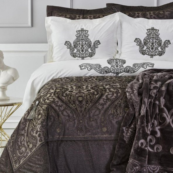 Karaca Home Glamour Simli Antrasit Çeyiz Seti 10 Parça - Resim 2