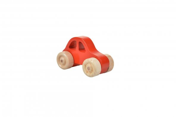 Woodnjoy Hareketli Ahşap Mini araba (kirmizi) ürün görseli 1