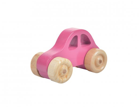 Woodnjoy Hareketli Ahşap Mini araba (pembe) ürün görseli 1