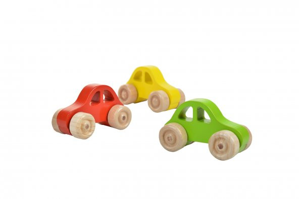 Woodnjoy Hareketli Ahşap Mini araba (sarı) - Resim 2