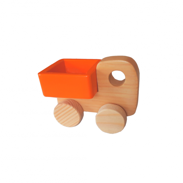 Woodnjoy Hareketli Ahşap Mini Kamyonet (turuncu) ürün görseli 1