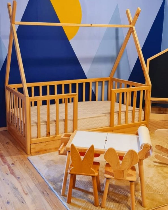 Woodnjoy Wood&Joy Montessori Tribal Karyola - Resim 3