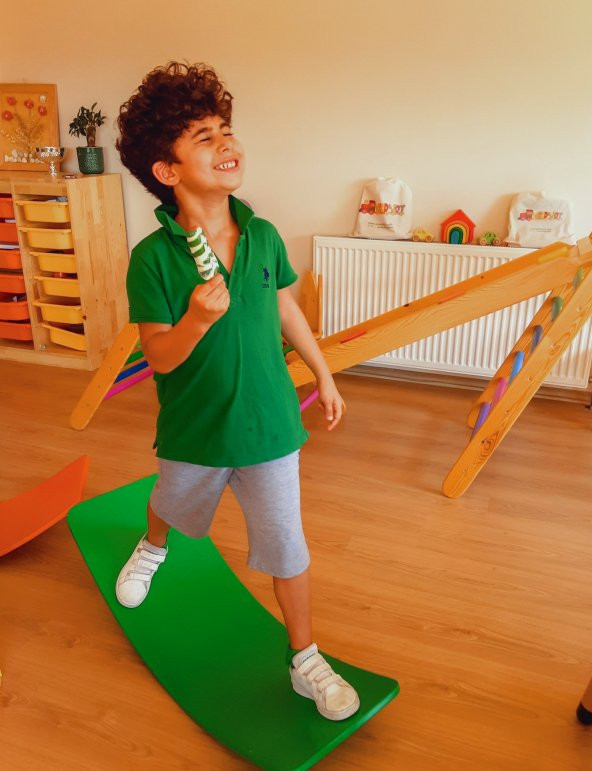 WoodnJoy Ahşap Denge Tahtası (yeşil) ürün görseli 1