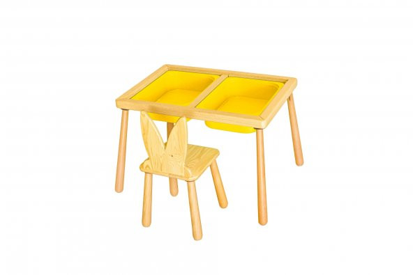 WoodnJoy Duyusal Oyun Masası  1 Sandalye ürün görseli 1