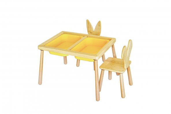 WoodnJoy Duyusal Oyun Masası  2 Sandalye ürün görseli 1