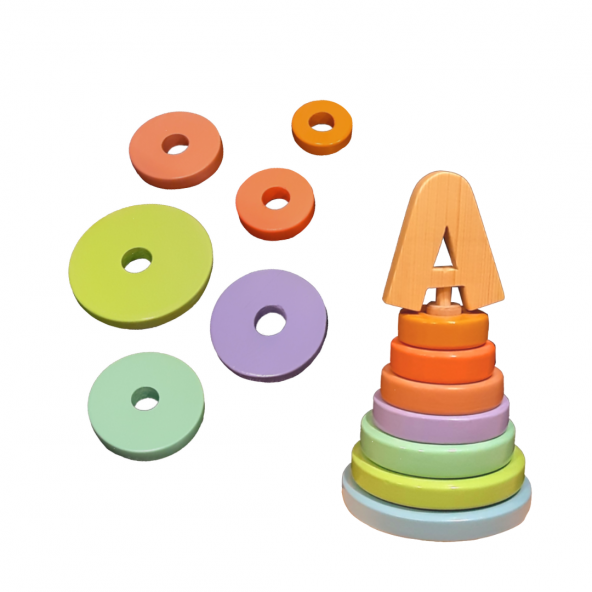 Woodnjoy Pastel Renklerde Halka Geçirme Oyuncağı ürün görseli 1