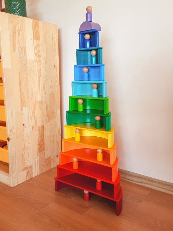 WoodnJoy Waldorf 12li Gökkuşağı Seti - Resim 2