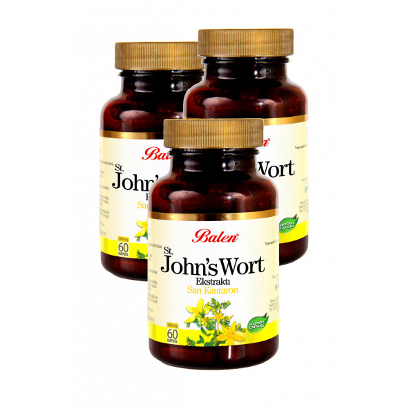 3 Kutu Balen Sarı Kantaron Ekstraktı Kapsül St. John's Wort 375mg x 60 Kapsül Sarı Kantoron ürün görseli 1