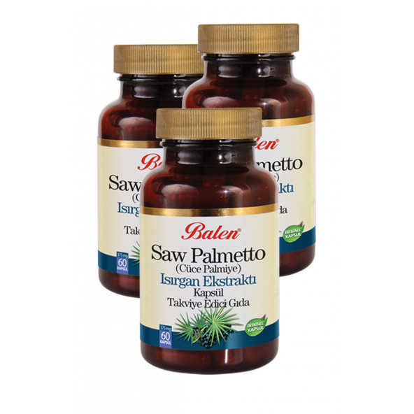 3 Kutu Balen Saw Palmetto Cüce Palmiye Isırgan Ekstraktı Kapsül ürün görseli 1