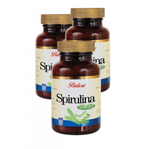 3 Kutu Balen Spirulina Tablet 100 x 740 MG Yosun Alg Sipirulina ürün görseli 1