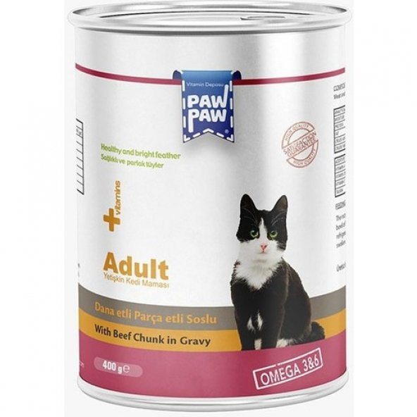 Paw Paw Sığır Etli Yetişkin Kedi Maması 400 gr ürün görseli 1