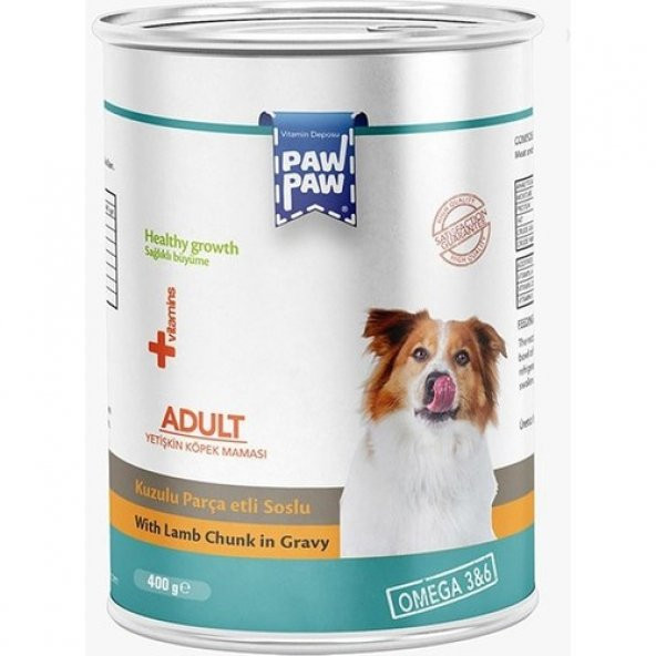 Paw Paw Kuzu Etli Yetişkin Köpek Konservesi 400 gr ürün görseli 1