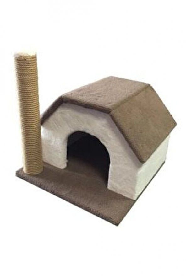 Tek Katlı Kedi Oyun Evi Ve Tırmalama Tahtası ürün görseli 1