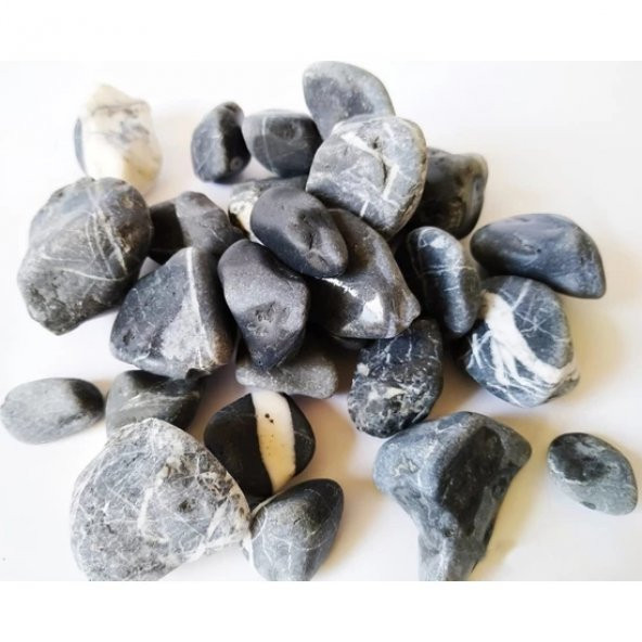 Siyah Dolomit Taş 4-8 cm Akvaryum Çakıl Bahçe Terrarium Taşı 1 Kg ürün görseli 1