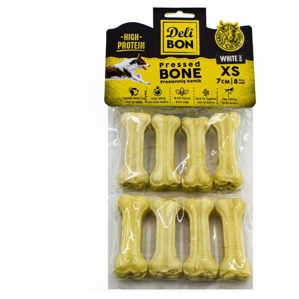 Delibon Pres Kemik 7 cm XS Boy 8’li Paket Beyaz ürün görseli 1