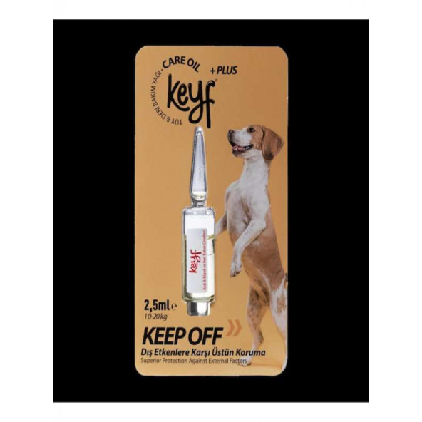 Keyf Plus Tüy & Deri Bakım Yağı Köpek 10-20 Kg- 2,5 ml ürün görseli 1