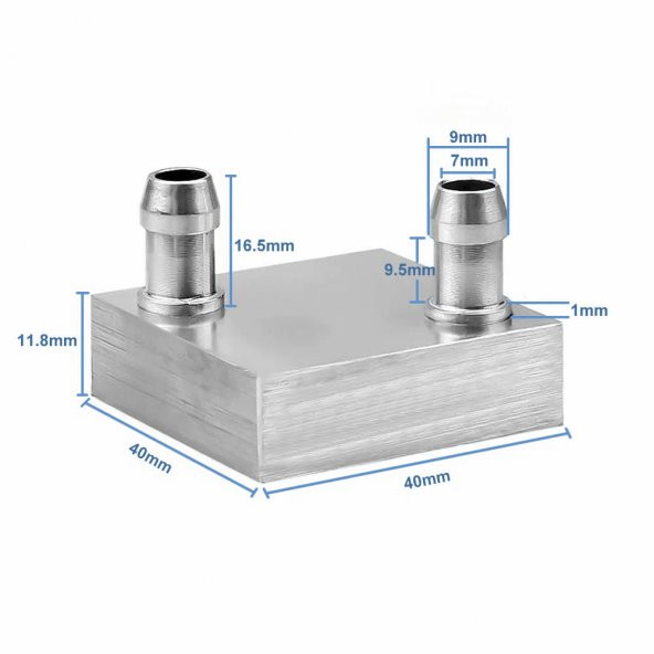 4x4cm Sıvı Su Aluminyum Soğutucu Blok 90 Derece Cpu Gpu Anakart Xbox Lazer Kafa Soğutma Radyatör ürün görseli 1