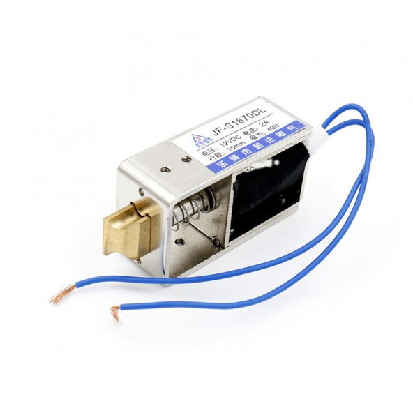 JF-S1670DL Solenoid Kilit DC 12V 2.4A 28W 40N Elektrikli Manyetik Kapı Depo Kasa Kilidi 10mm Dil ürün görseli 1
