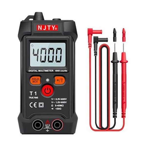 NJTY T1 Dijital Multimetre True RMS NCV 600V Mini Cep El Tipi Voltmetre ürün görseli 1