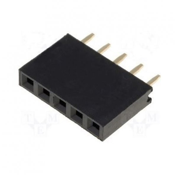 5 Pin Tek Sıra Dişi Header 180 Derece 1x5 Pin 2.54mm Soket Konnektör ürün görseli 1