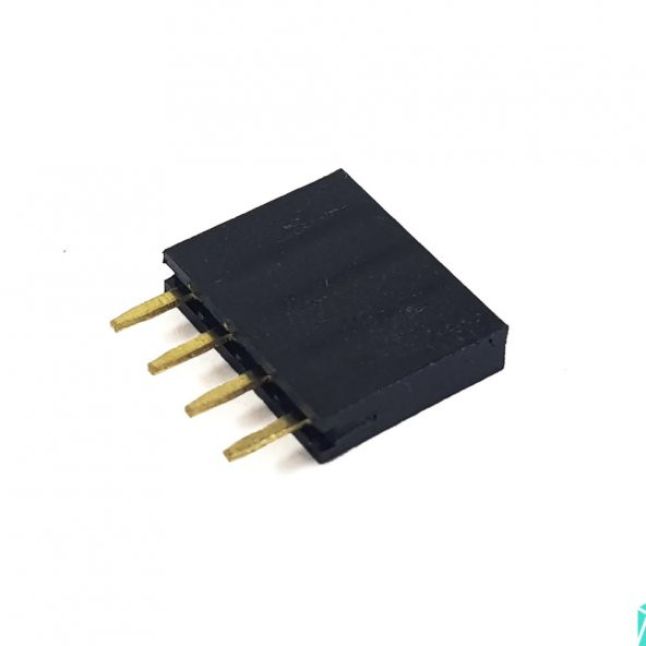 4 Pin Tek Sıra Dişi Header 180 Derece 1x4 Pin 2.54mm Soket Konnektör ürün görseli 1
