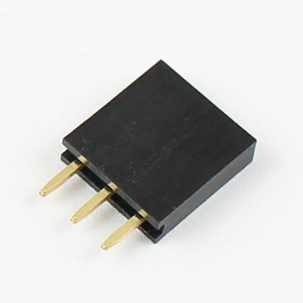 3 Pin Tek Sıra Dişi Header 180 Derece 1x3 Pin 2.54mm Soket Konnektör ürün görseli 1