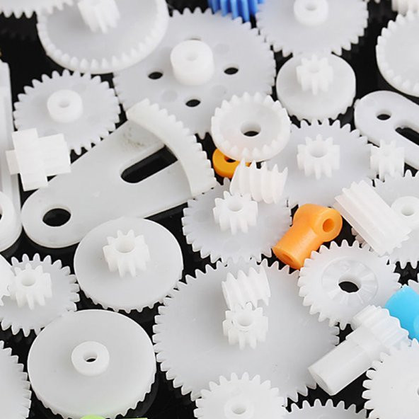 85 Parça Plastik Dişli Seti (Oyuncak - Tekerlek - Mil - Çark) - Resim 5