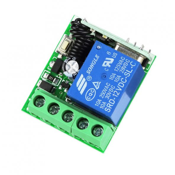 433Mhz RF 1 Kanal Röle Modül DC 12V Kablosuz Pompa Fan Lamba Perde ürün görseli 1