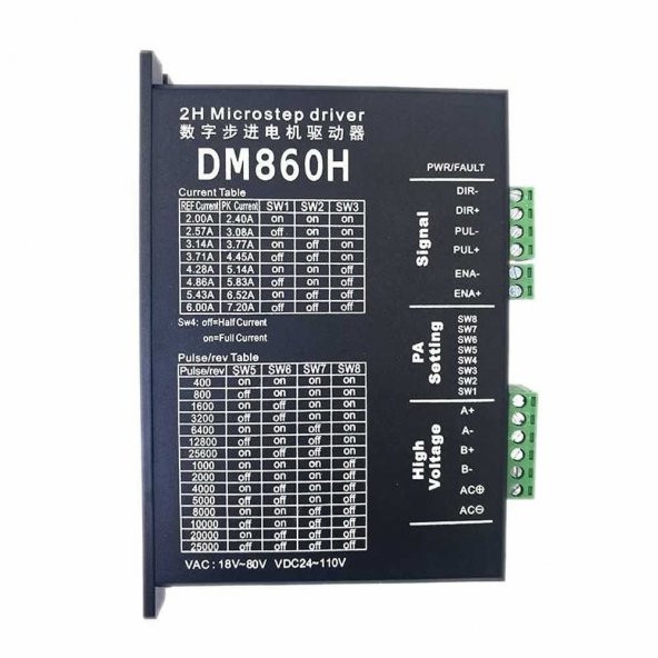 DM860H 2 Faz DC 110V 7,2A Step Motor Sürücü Fanlı Nema 23 ürün görseli 1