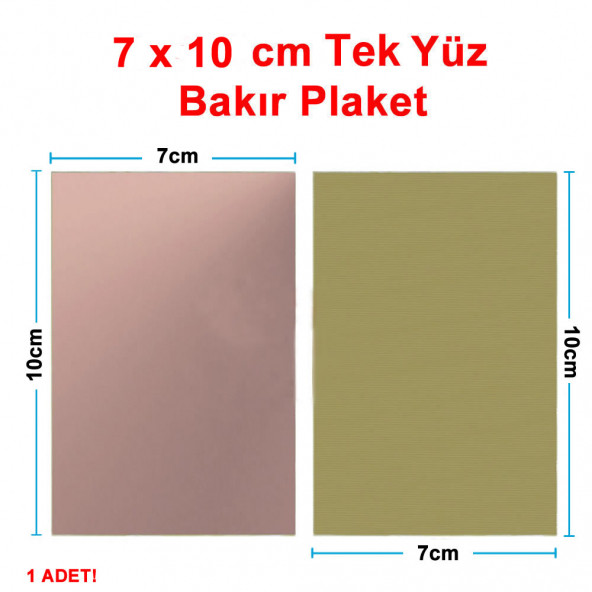 7x10cm Tek Yüz Bakır Plaket Pcb Elektronik Baskı Devre Prototip Test Deney Deneme Kartı FR4 Levha ürün görseli 1