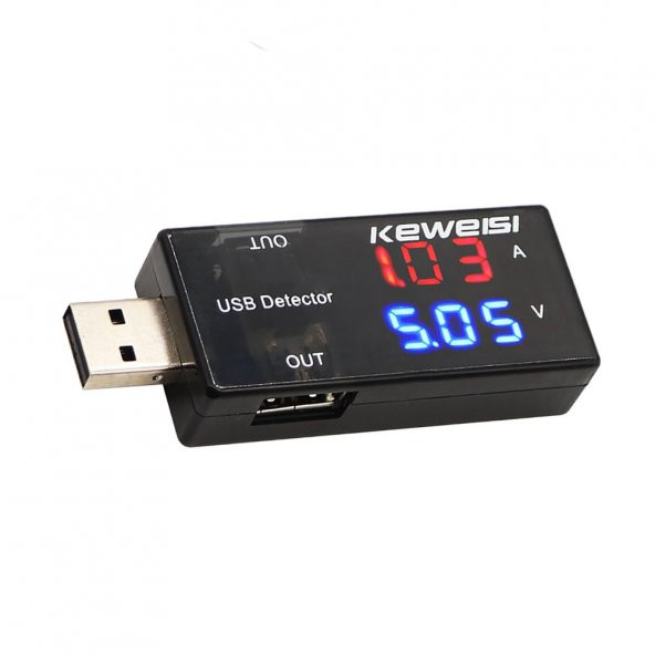 Çift Usb Çıkışlı Voltmetre Ampermetre Akım Voltaj İzleyici Şarj KWS-10VA ürün görseli 1