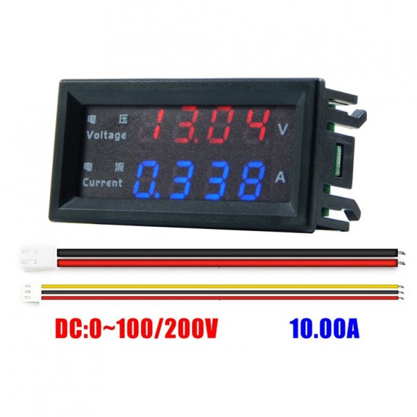 Panel Tip DC 0-200V 10A mV Voltmetre mA Ampermetre M4430 - Resim 5