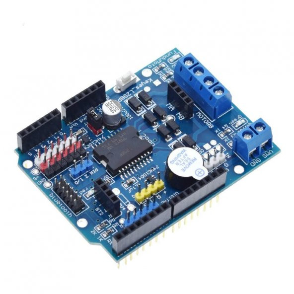 L298 Motor Sürücü Shield 12V 2x Dc Motor 1x Step Motor Buzzer ürün görseli 1