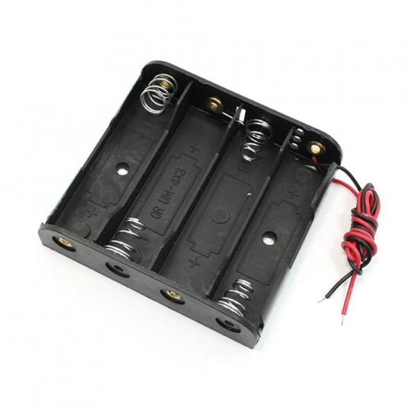 4lü 1,5V AA Kalem Pil Kutusu Yuvası 4x1,5V Kablolu Batarya Pil Tutucu ürün görseli 1