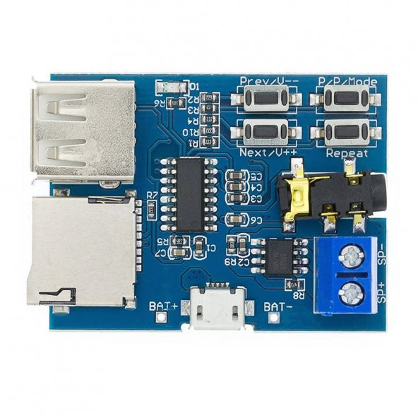 TFU MP3 Wav Ses Müzik Çalma Kartı 3W Amfi Micro SD Usb Flash Okuyucu 3.5mm Ses Soketi ürün görseli 1