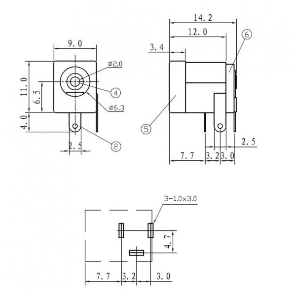 5.5mm x 2.1mm DC Güç Soketi Plastik DC005 Pcb Tip Adaptör - Resim 8