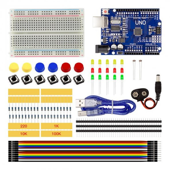 Elektronik Başlangıç Seti Arduino Uno R3 Starter Kit 77 Parça ürün görseli 1