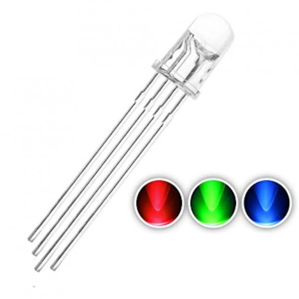 5mm Rgb Led Ortak Anot 4 Pin Multicolor Diyot Işık Lamba Light ürün görseli 1